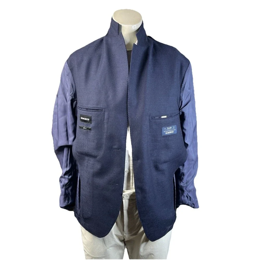NEW Bonobos Jetsetter 38R Italian Vitale Barberis Wool Blazer Navy Athletic Fit - Picture 6 of 12